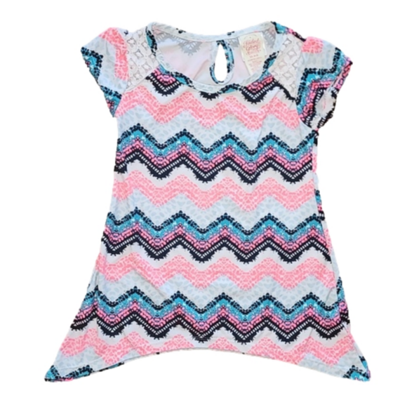 FADED GLORY Chevron Striped Short Sleeve Tee - Picture 1 of 4